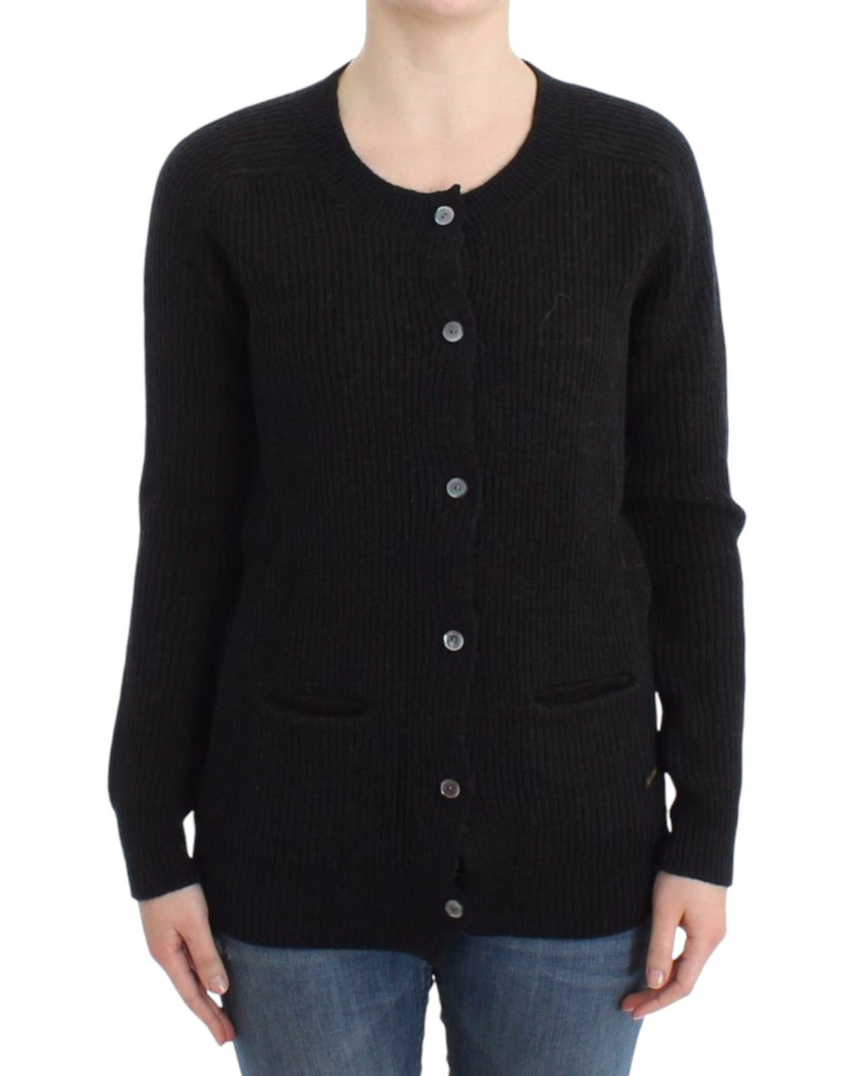 John Galliano Schwarze Wollstrickjacke
