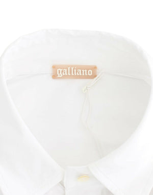 John Galliano Weißes Baumwollshirt Top