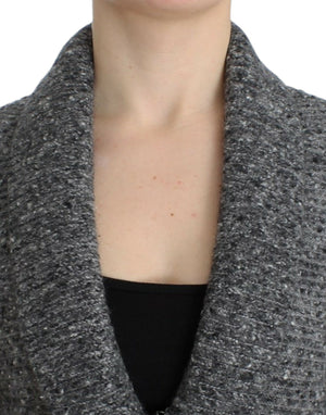 Cavalli Graue Wollstrickjacke