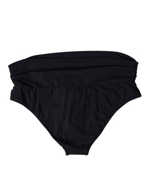 Dolce & Gabbana Schwarzer Nylon-Stretch-Badeanzug Slip Bottom Bikini
