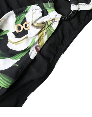 Dolce & Gabbana Schwarze Lily Print Bademode Bottom Beachwear Bikini