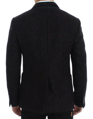 Dolce & Gabbana Bordeaux Alpaga Blazer mit zwei Knöpfen