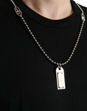 Dolce & Gabbana Schwarzes Baumwoll-T-Shirt mit Rundhalsausschnitt