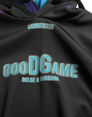 Dolce & Gabbana Schwarzes Logo Print Sweatshirt mit Kapuze Pullover