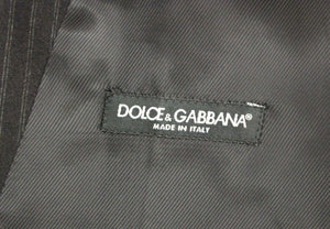 Dolce & Gabbana Schwarz gestreifte einreihige Wollweste