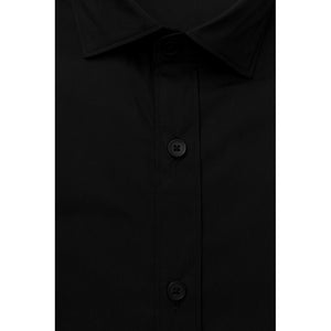 Bagutta Schwarzes Baumwollhemd für Herren, Slim Fit