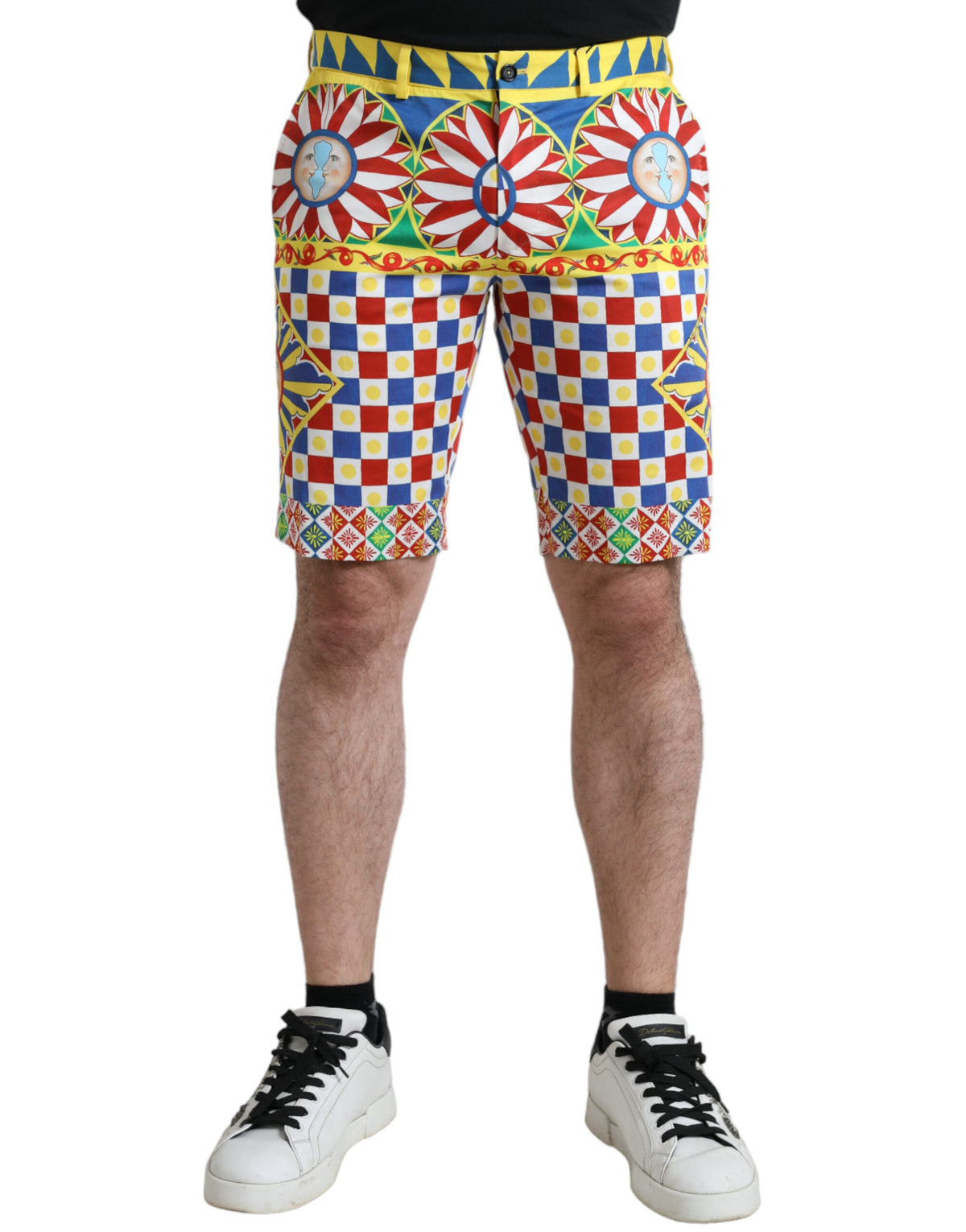 Dolce & Gabbana Mehrfarbige Carretto Print Herren-Bermudashorts