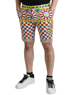 Dolce & Gabbana Mehrfarbige Carretto Print Herren-Bermudashorts