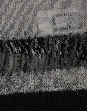 Costume National Grauer verschnörkelter asymmetrischer Pullover
