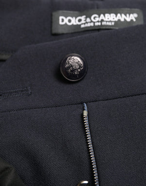 Dolce & Gabbana Blaue Mid Waist Tapered Cropped Pants