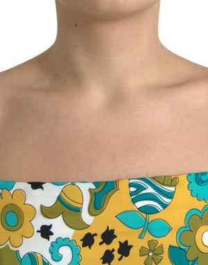 Dolce & Gabbana Multicolor Floral Ärmelloses Cropped Top