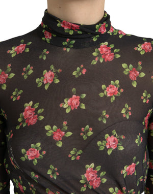 Dolce & Gabbana Schwarzes florales ausgeschnittenes langes Maxikleid