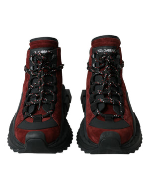 Dolce & Gabbana Burgundy Super King High Top Männer Turnschuhe Schuhe