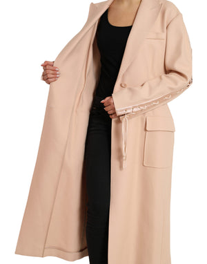 Dolce & Gabbana Beige Baumwolle Einreihiger Langmantel Jacke