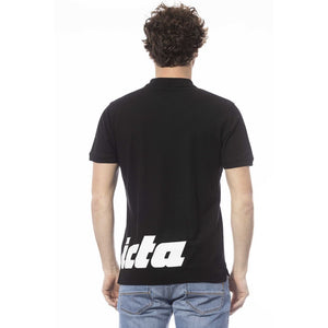 Invicta Schwarzes Herren-Poloshirt aus Baumwolle