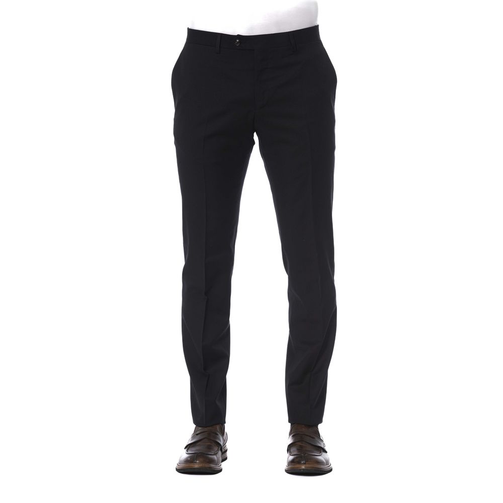 Trussardi Schwarze Herrenhose aus reiner Schurwolle