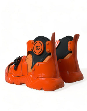 Dolce & Gabbana Orange Multi Panel klobige High Top Turnschuhe Schuhe