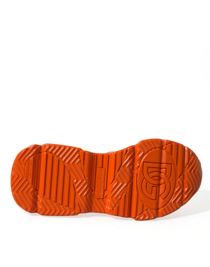 Dolce & Gabbana Orange Multi Panel klobige High Top Turnschuhe Schuhe