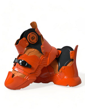 Dolce & Gabbana Orange Multi Panel klobige High Top Turnschuhe Schuhe