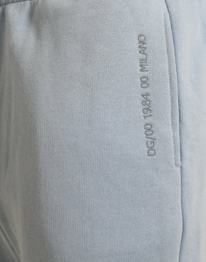 Dolce & Gabbana Hellblaue Baumwoll-Sweatpants Männer Jogger-Hosen