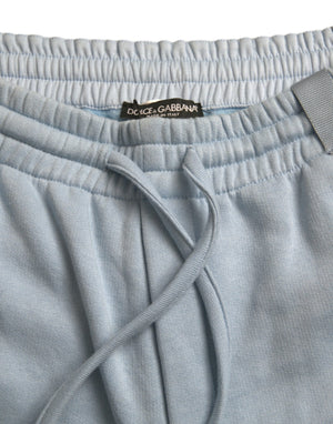 Dolce & Gabbana Hellblaue Baumwoll-Sweatpants Männer Jogger-Hosen