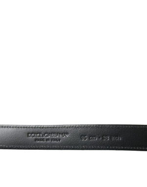 Dolce & Gabbana Schwarzer Ledergürtel mit silberner Metallschnalle