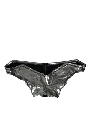 Dolce & Gabbana Silbernes Polyester-Stretch-Top