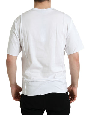 Dolce & Gabbana Weißes Logo-T-Shirt mit Rundhalsausschnitt und kurzen Ärmeln