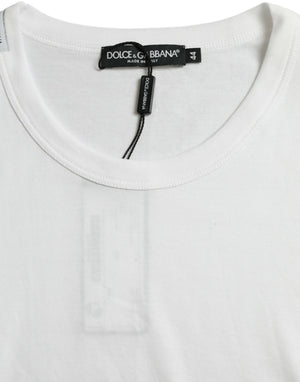 Dolce & Gabbana Weißes Logo-T-Shirt mit Rundhalsausschnitt und kurzen Ärmeln