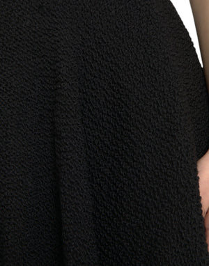 Dolce & Gabbana Schwarzer Rock mit hoher Taille und knielanger A-Linie