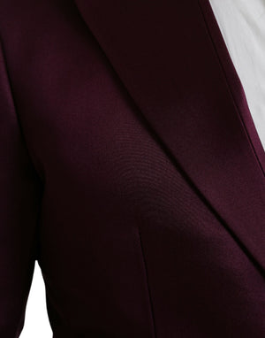 Dolce & Gabbana Kastanienbrauner einreihiger Seidenmantel Blazer