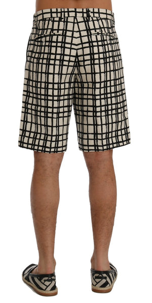 Dolce & Gabbana Weiß Schwarz Gestreifte Freizeitshorts
