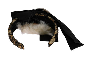 Dolce & Gabbana Schwarz Kristall Weiß Diadem Stirnband