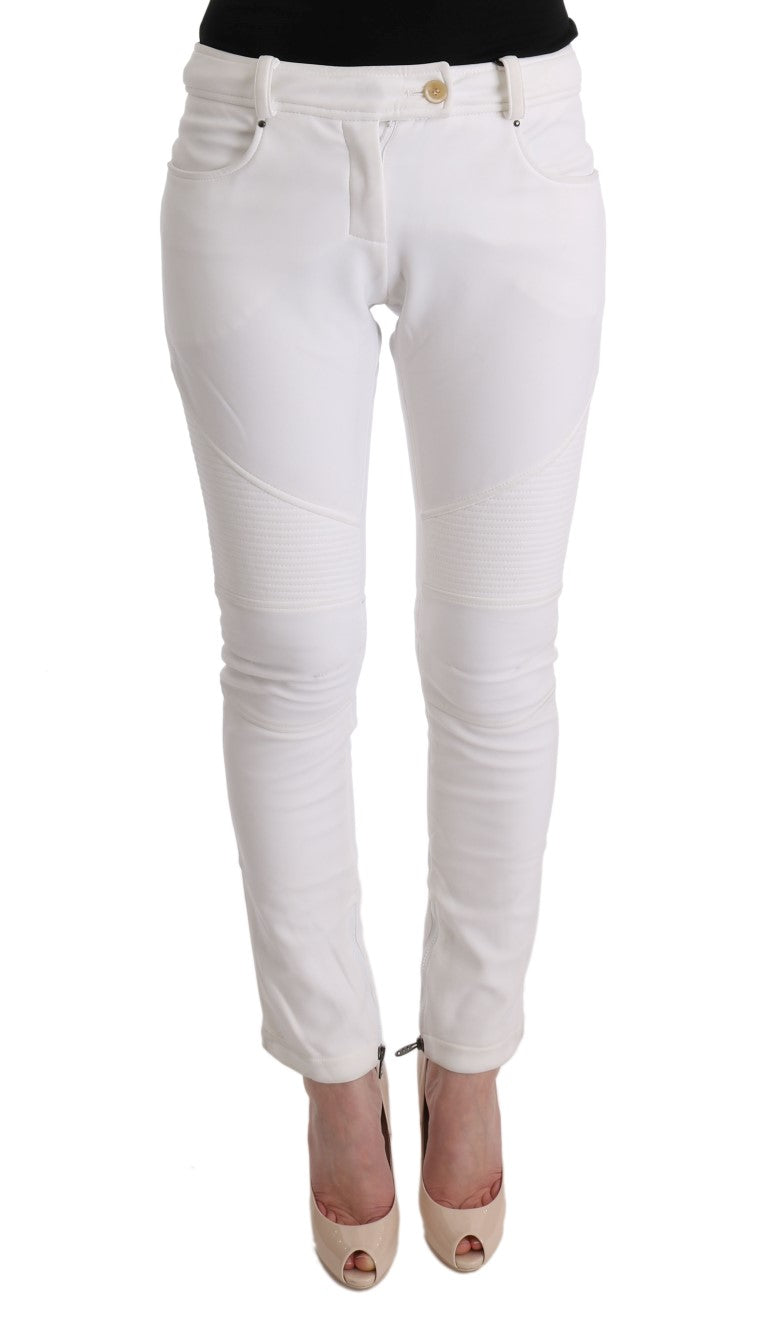 Ermanno Scervino Weiße Baumwolle Slim Fit Freizeithosen
