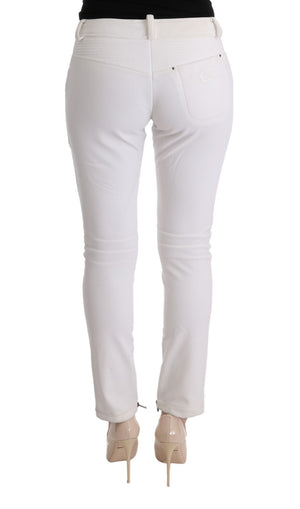 Ermanno Scervino Weiße Baumwolle Slim Fit Freizeithosen