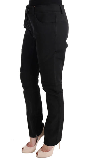 Ermanno Scervino Schwarze Slim Fit Freizeithose aus Baumwolle