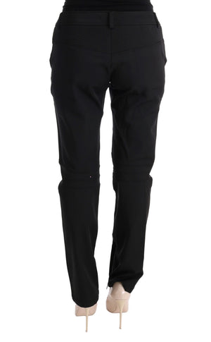 Ermanno Scervino Schwarze Slim Fit Freizeithose aus Baumwolle