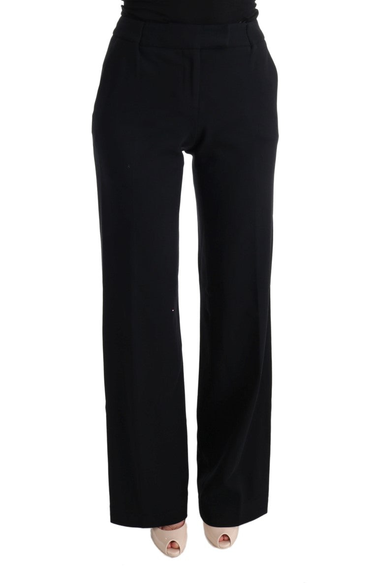 Ermanno Scervino Schwarze Viskose Flare Bootcut-Hose