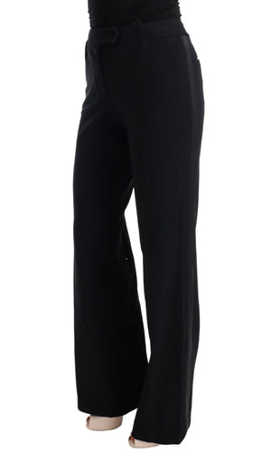 Ermanno Scervino Schwarze Viskose Flare Bootcut-Hose