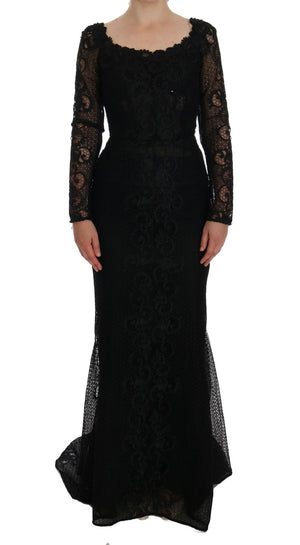 Dolce & Gabbana Schwarzes geblümtes Etuikleid