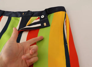 Dsquared² Mehrfarbig gestreifte Mid Waist Straight Pants