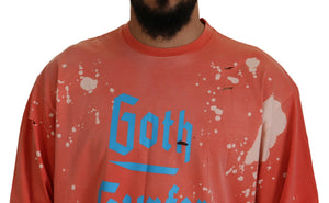 Dsquared² Pullover mit langen Ärmeln und orangefarbenem Print