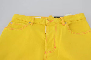 Dsquared² Gelbe High Waist Straight Denim Boston Jeans aus Baumwolle