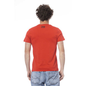 Cavalli Class Rotes Baumwoll-T-Shirt für Herren
