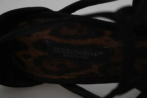 Dolce & Gabbana Schwarze Wildleder Ankle Strap Stiletto Schuhe