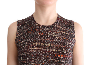 Dolce & Gabbana Mehrfarbig bedrucktes Strick-Top T-Shirt aus Wolle