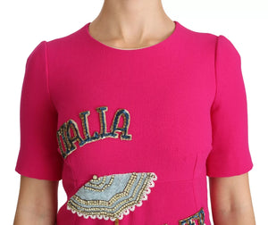 Dolce & Gabbana Rosa Italia Forever Kristall Etuikleid