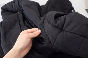 Dolce & Gabbana Schwarzer Nylon-Parka-Mantel mit Kapuze Winterjacke