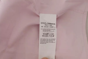 Dolce & Gabbana Hellrosa Baumwolle Kleid Formal Herren GOLD Hemd