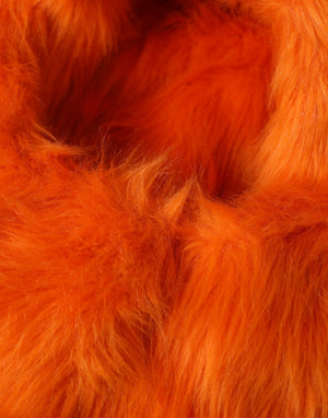 Dolce & Gabbana Orange Kunstfell-Ganzkopfmütze